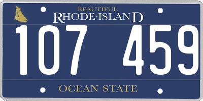 RI license plate 107459