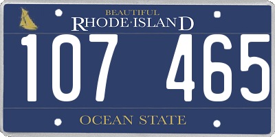 RI license plate 107465