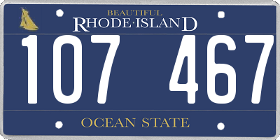 RI license plate 107467