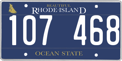 RI license plate 107468