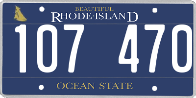 RI license plate 107470