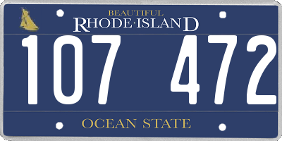RI license plate 107472