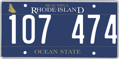 RI license plate 107474
