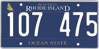 RI license plate 107475