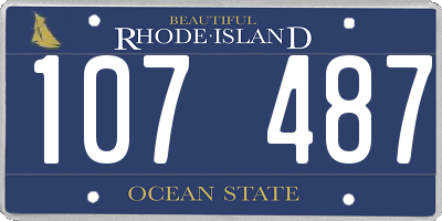 RI license plate 107487