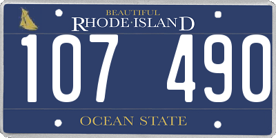 RI license plate 107490