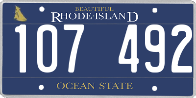 RI license plate 107492