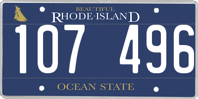 RI license plate 107496