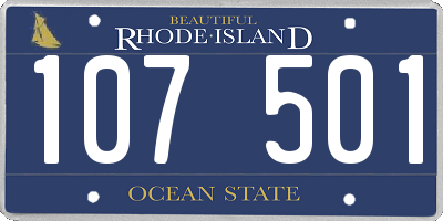 RI license plate 107501