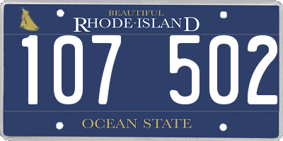 RI license plate 107502