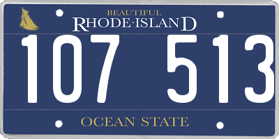 RI license plate 107513