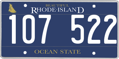 RI license plate 107522