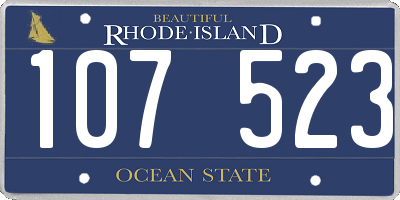 RI license plate 107523