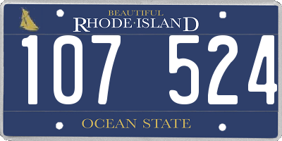 RI license plate 107524