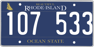 RI license plate 107533
