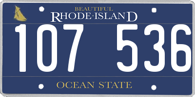 RI license plate 107536