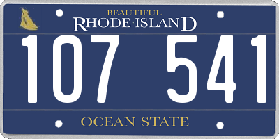 RI license plate 107541
