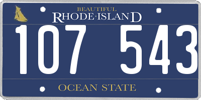 RI license plate 107543