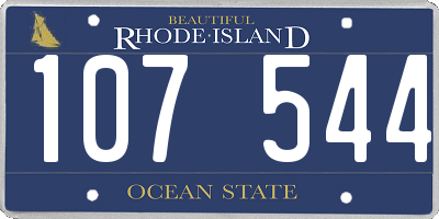 RI license plate 107544