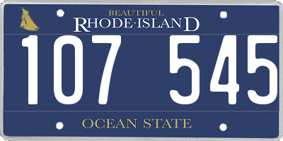 RI license plate 107545