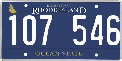 RI license plate 107546