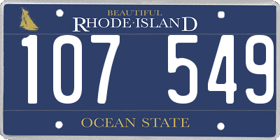RI license plate 107549