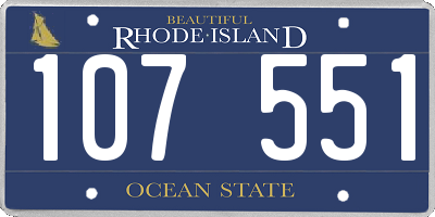 RI license plate 107551