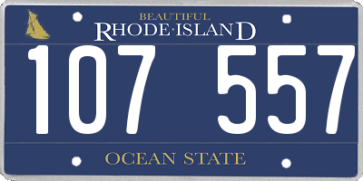 RI license plate 107557