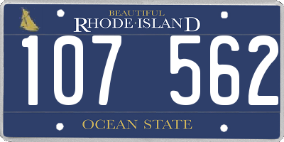 RI license plate 107562