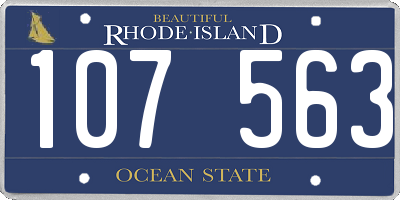 RI license plate 107563