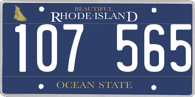 RI license plate 107565