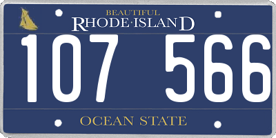 RI license plate 107566