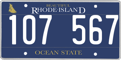 RI license plate 107567