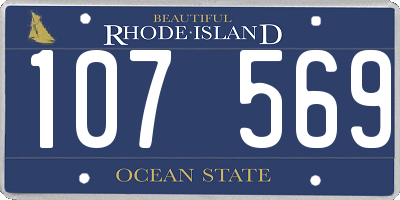 RI license plate 107569