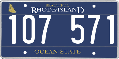 RI license plate 107571