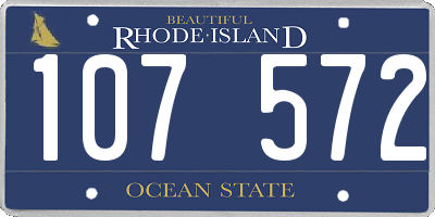 RI license plate 107572