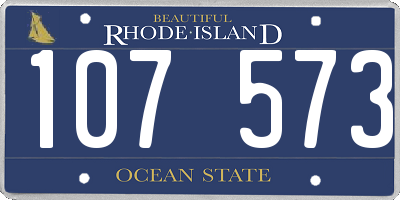 RI license plate 107573