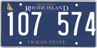 RI license plate 107574