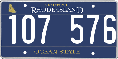 RI license plate 107576