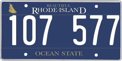 RI license plate 107577