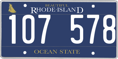 RI license plate 107578