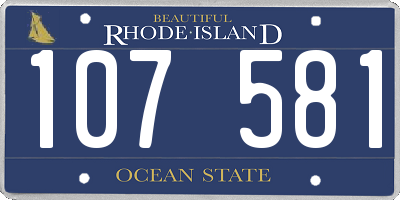 RI license plate 107581