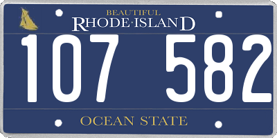 RI license plate 107582