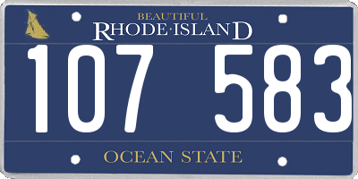 RI license plate 107583