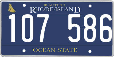 RI license plate 107586