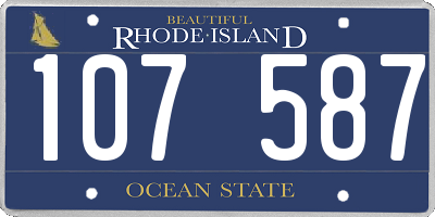 RI license plate 107587