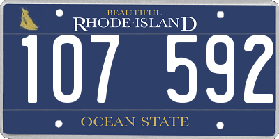 RI license plate 107592