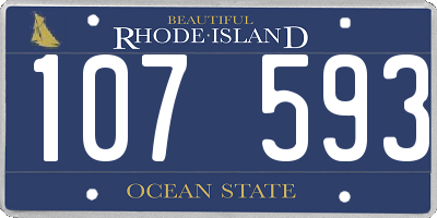 RI license plate 107593
