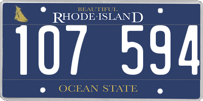 RI license plate 107594