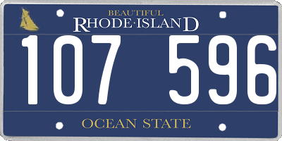 RI license plate 107596